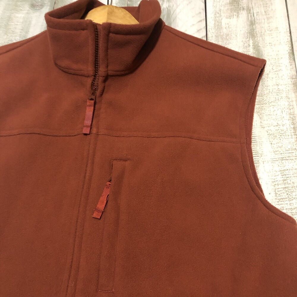 Duluth Trading Fleece Vest Mens Large Red Windproof Full Zip Workwear Heavy - Picture 3 of 11